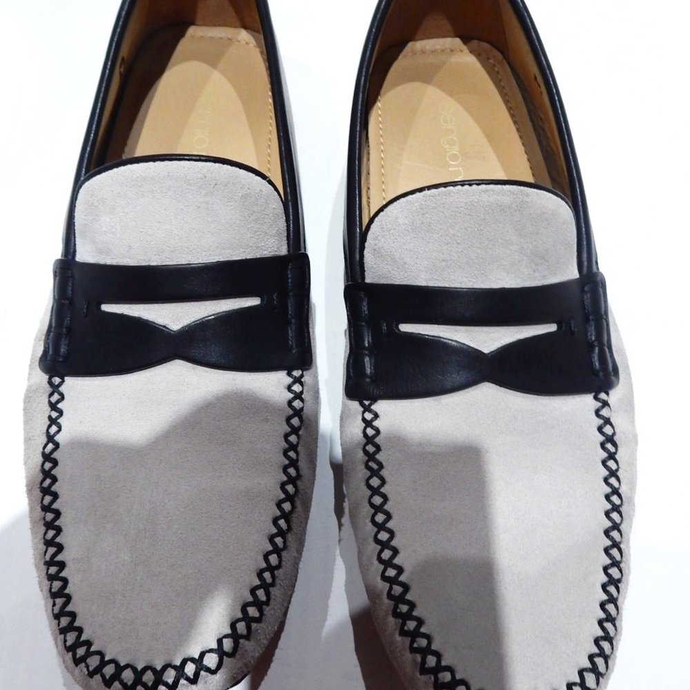 Sergio Rossi Gray Suede & Black Leather Drivers in UK 6 / US 7 / EU 39